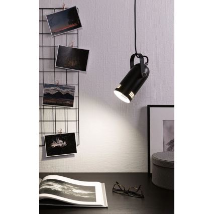 Paulmann 79766 - 1xE27/15W Lámpara colgante con cable LAVEA 230V negra