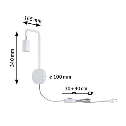 Paulmann 79811 - 1xE27/40W Aplique de pared CALVANI 230V blanco