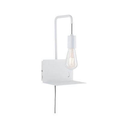 Paulmann 79812 - 1xE27/40W Aplique de pared con balda y puerto USB CALVANI 230V blanco