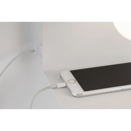 Paulmann 79812 - 1xE27/40W Aplique de pared con balda y puerto USB CALVANI 230V blanco