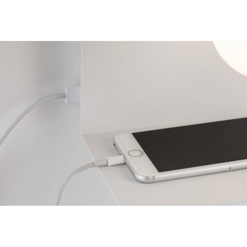 Paulmann 79812 - 1xE27/40W Aplique de pared con balda y puerto USB CALVANI 230V blanco