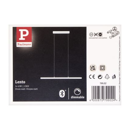 Paulmann 79902 - Lámpara de araña regulable LED/43W SMART LENTO 230V 2700-6000K