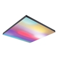 Paulmann 79913 - Lámpara de techo regulable LED/31W RGBW LORIA 230V 3000-6500K 59,5x59,5 cm negra + control remoto