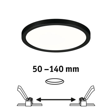 Paulmann 79965 - LED/13W IP44 Regulable downlight empotrable para baño AREO 230V Ø 17,5 cm negro