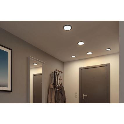 Paulmann 79965 - LED/13W IP44 Regulable downlight empotrable para baño AREO 230V Ø 17,5 cm negro