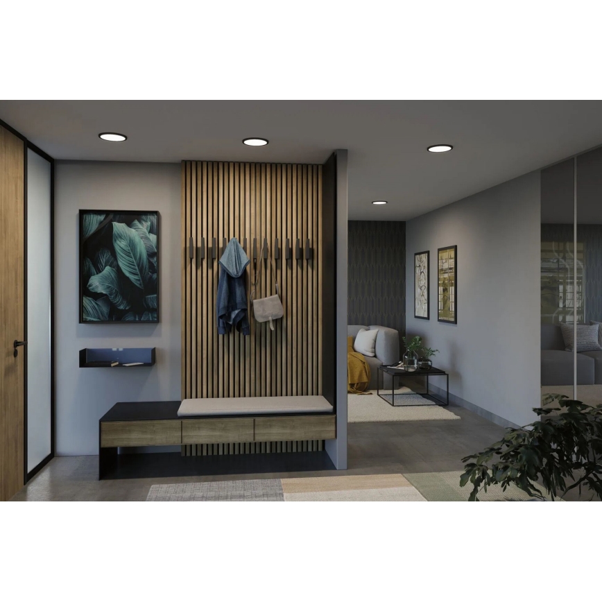 Paulmann 79965 - LED/13W IP44 Regulable downlight empotrable para baño AREO 230V Ø 17,5 cm negro