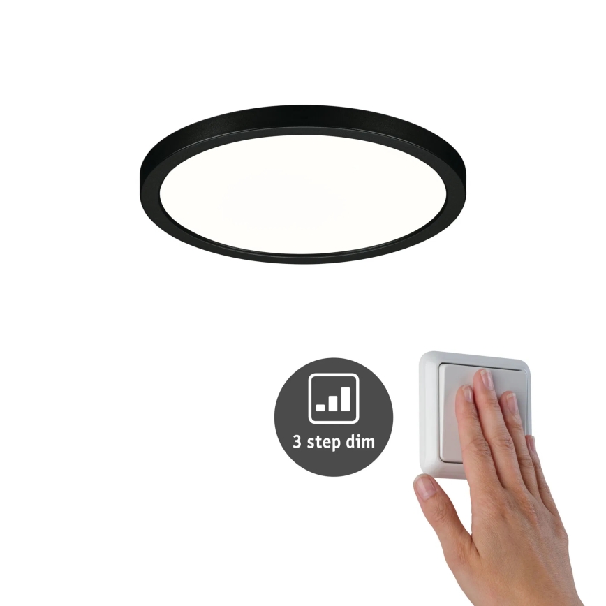 Paulmann 79965 - LED/13W IP44 Regulable downlight empotrable para baño AREO 230V Ø 17,5 cm negro