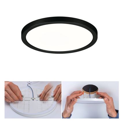 Paulmann 79965 - LED/13W IP44 Regulable downlight empotrable para baño AREO 230V Ø 17,5 cm negro