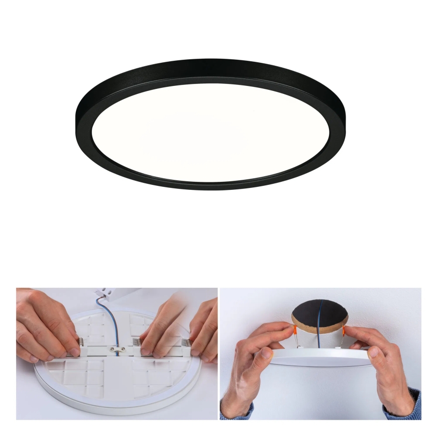 Paulmann 79965 - LED/13W IP44 Regulable downlight empotrable para baño AREO 230V Ø 17,5 cm negro