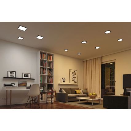 Paulmann 79967 - Lámpara empotrable regulable para baño LED 16W IP44 AREO 230V 23x23 cm negra