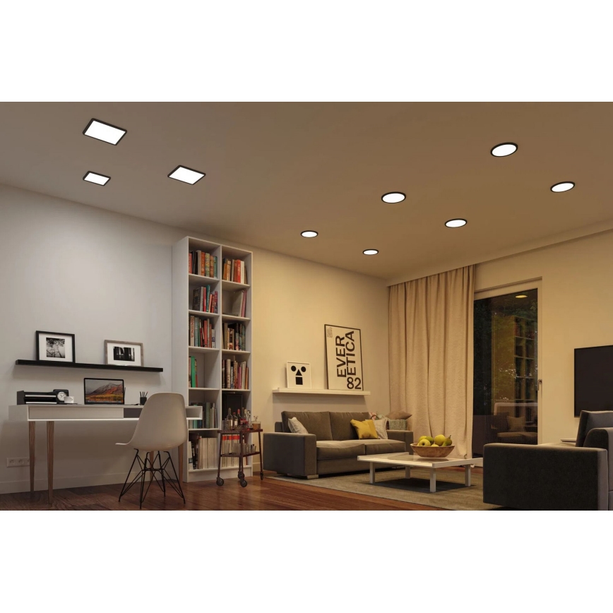 Paulmann 79967 - Lámpara empotrable regulable para baño LED 16W IP44 AREO 230V 23x23 cm negra