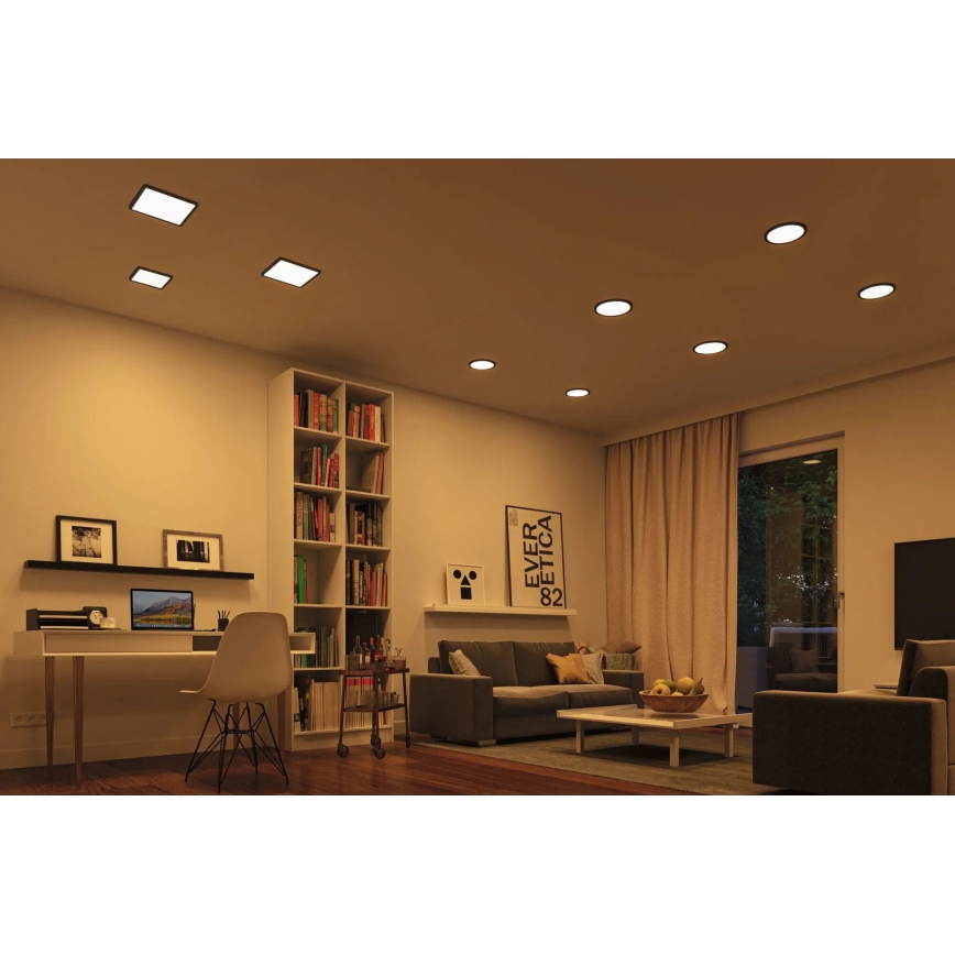 Paulmann 79967 - Lámpara empotrable regulable para baño LED 16W IP44 AREO 230V 23x23 cm negra