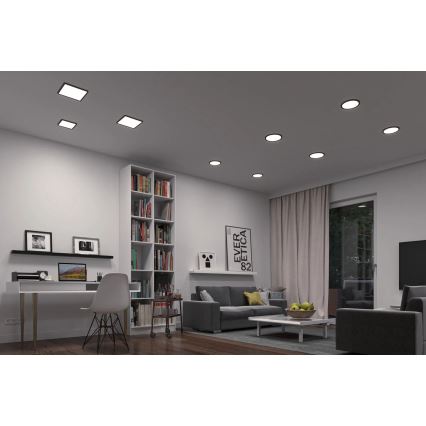 Paulmann 79967 - Lámpara empotrable regulable para baño LED 16W IP44 AREO 230V 23x23 cm negra