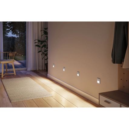 Paulmann 80003 - LED/1W Iluminación de escalera con sensor TSARO 230V Lead/cromo mate