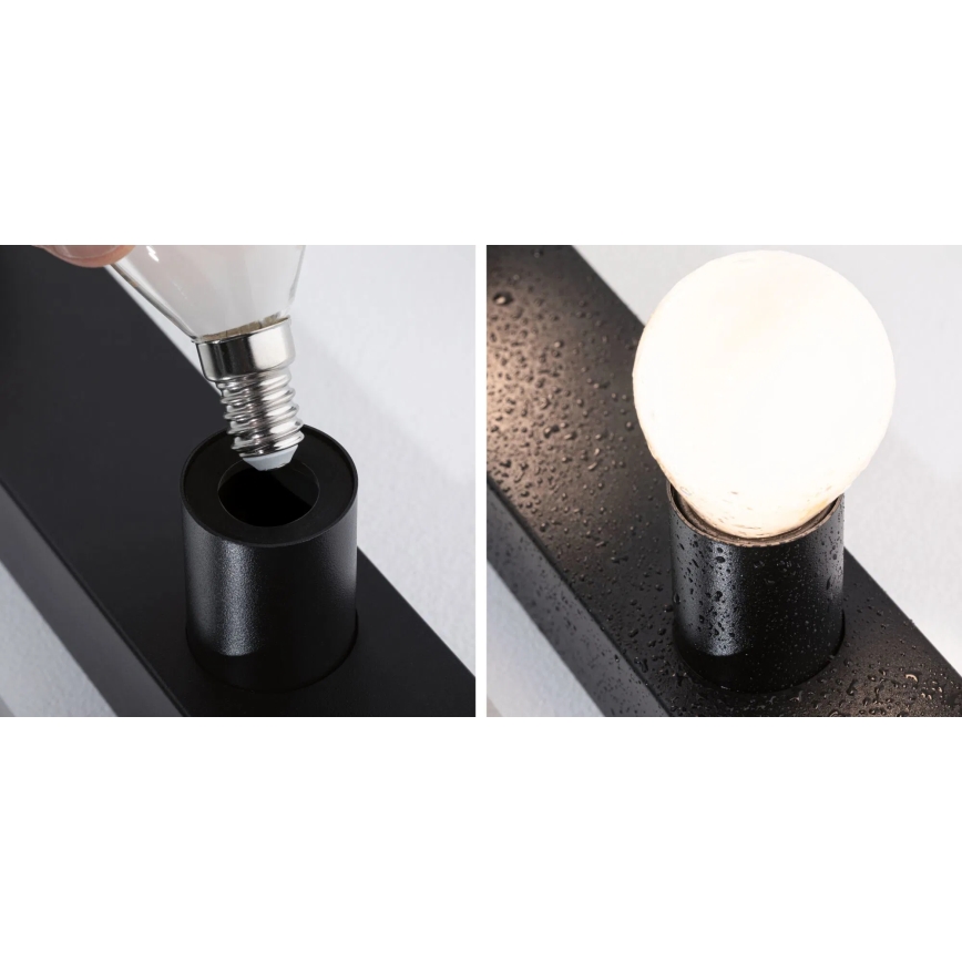 Paulmann 80097 - 3xE14/40W IP44 Iluminación de espejo de baño REGULA 230V negro