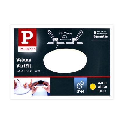 Paulmann 92387 - LED/4,5W IP44 Lámpara empotrable para el baño VARIFIT 230V