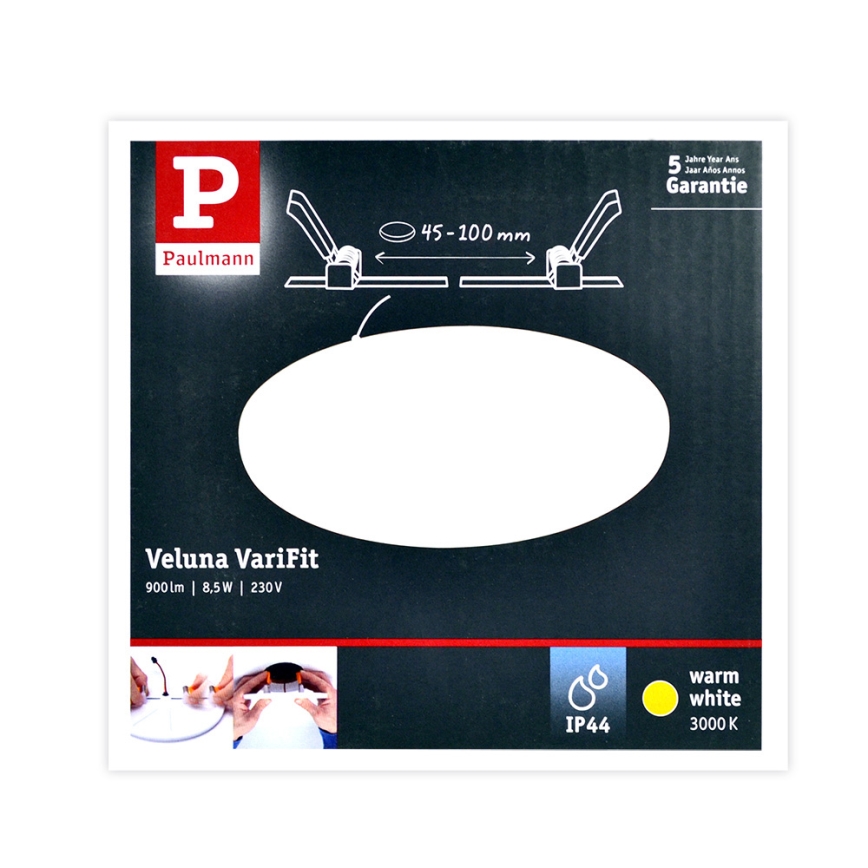 Paulmann 92388 - LED/10W IP44 Lámpara empotrable para el baño VARIFIT 230V