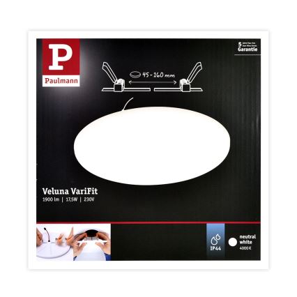 Paulmann 92392 - LED/17,5W IP44 Lámpara empotrable para el baño VARIFIT 230V