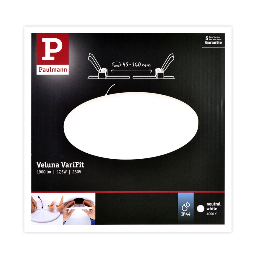 Paulmann 92392 - LED/17,5W IP44 Lámpara empotrable para el baño VARIFIT 230V