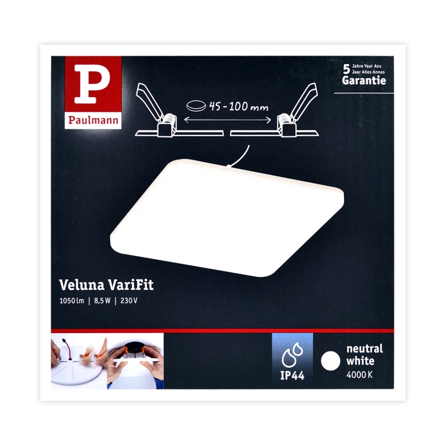 Paulmann 92397 - LED/8,5W IP44 Lámpara empotrable para el baño VARIFIT 230V