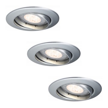 Paulmann 92516 - SET DE 3xLED-GU10/3,5W Lámpara empotrable para baño PREMIUM LINE 230V