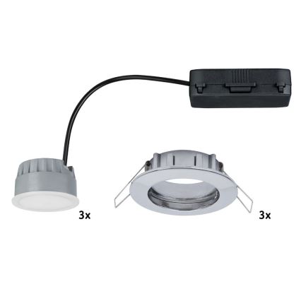Paulmann 92829 - SET 3x LED/6,8W IP44 Luz de techo regulable para baño COIN 230V