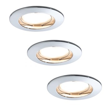 Paulmann 92829 - SET 3x LED/6,8W IP44 Luz de techo regulable para baño COIN 230V