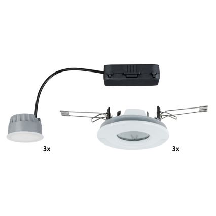 Paulmann 92847 - SET 3x Iluminación LED empotrada para el baño COIN 3xLED/7W/230V