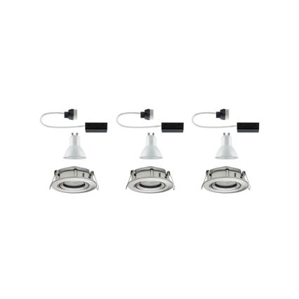Paulmann 92900 - SET 3xGU10/7W IP65 Lámpara empotrable regulable para el baño NOVA 230V
