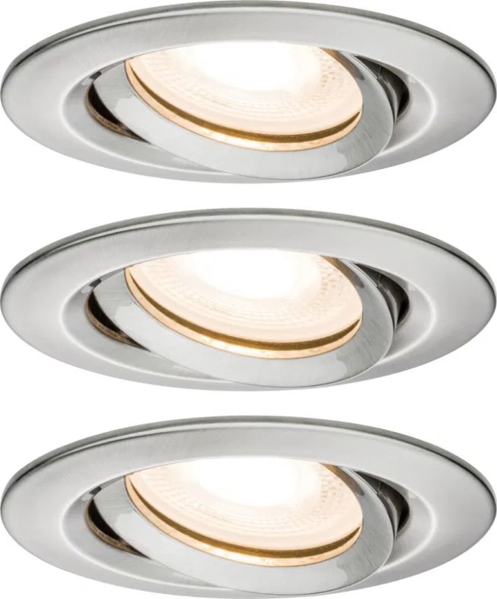 Paulmann 92900 - SET 3xGU10/7W IP65 Lámpara empotrable regulable para el baño NOVA 230V