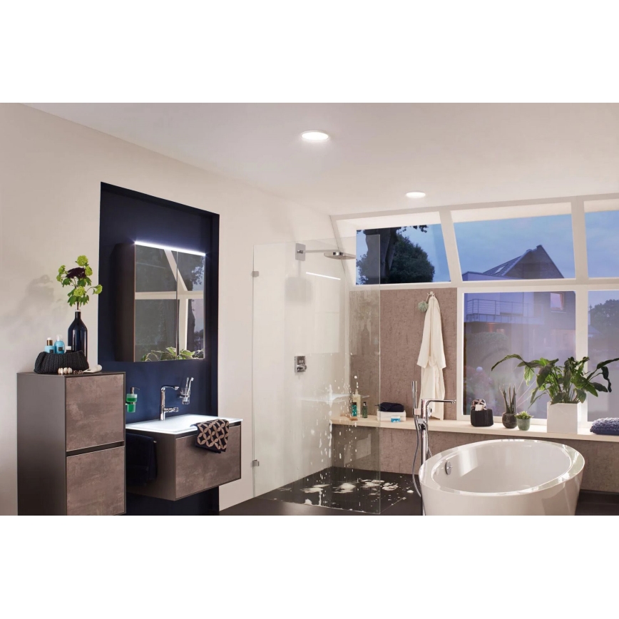 Paulmann 92935 - Luminaria empotrada LED/12W IP44 regulable para baño AREO 230V Ø 18 cm cromo mate