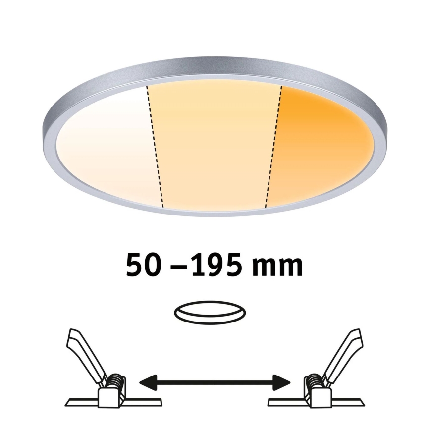 Paulmann 92992 - LED/16W IP44 Lámpara empotrada de techo para baño AREO 230V 2000/3000/4000K Ø 23 cm cromo mate