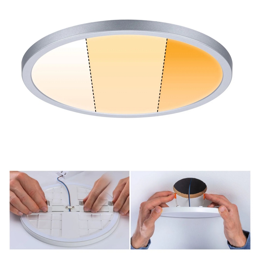 Paulmann 92992 - LED/16W IP44 Lámpara empotrada de techo para baño AREO 230V 2000/3000/4000K Ø 23 cm cromo mate