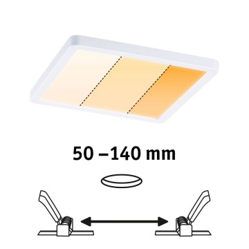 Paulmann 92993 - LED/13W IP44 Luminaria empotrada para baño AREO 230V 2000/3000/4000K 17,5x17,5 cm blanca