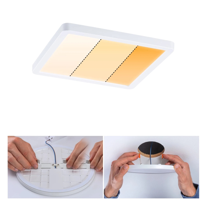 Paulmann 92993 - LED/13W IP44 Luminaria empotrada para baño AREO 230V 2000/3000/4000K 17,5x17,5 cm blanca