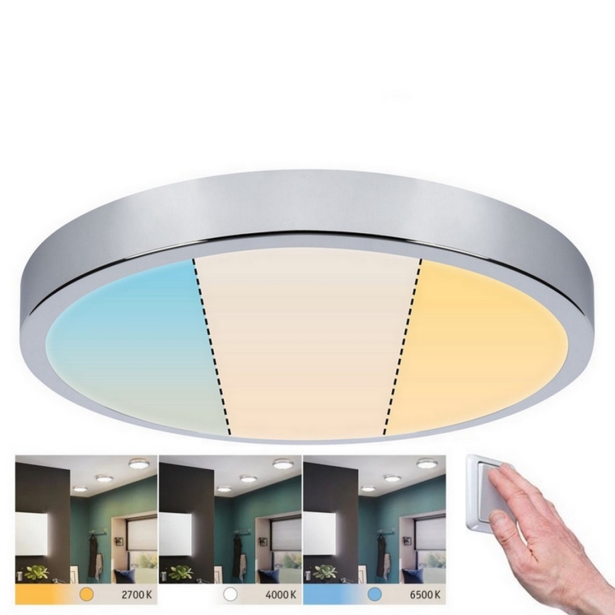 Paulmann 93023 - LED/24W IP44 Plafón de baño AVIAR 230V 2700/4000/6500K