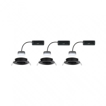 Paulmann 93080 - SET 3xLED/6W IP23 Lámpara empotrable regulable para el baño COIN 230V
