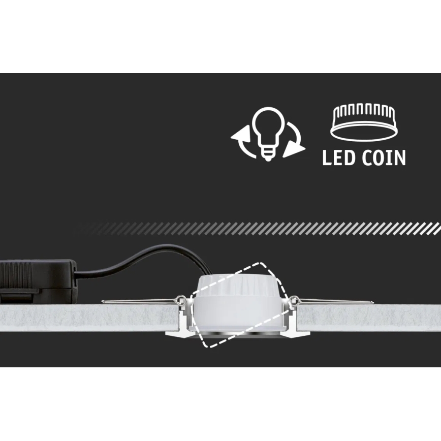 Paulmann 93080 - SET 3xLED/6W IP23 Lámpara empotrable regulable para el baño COIN 230V