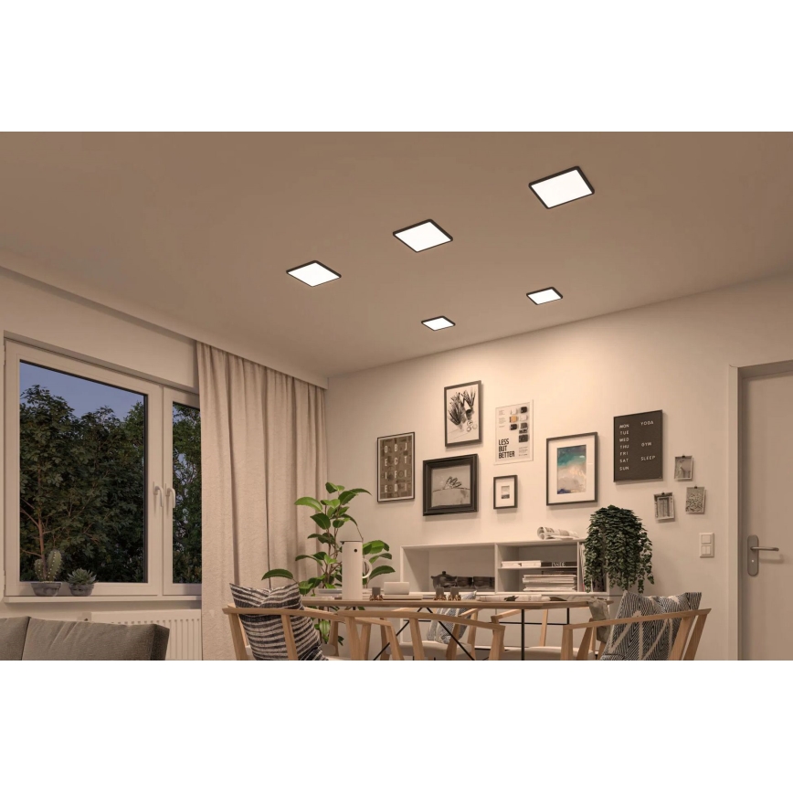 Paulmann 93101 - LED/13W IP44 Luminaria empotrada para baño AREO 230V 2000/3000/4000K 17,5x17,5 cm negra