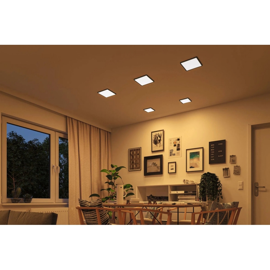 Paulmann 93101 - LED/13W IP44 Luminaria empotrada para baño AREO 230V 2000/3000/4000K 17,5x17,5 cm negra