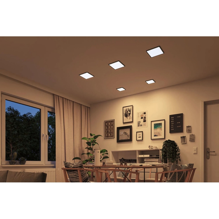 Paulmann 93101 - LED/13W IP44 Luminaria empotrada para baño AREO 230V 2000/3000/4000K 17,5x17,5 cm negra