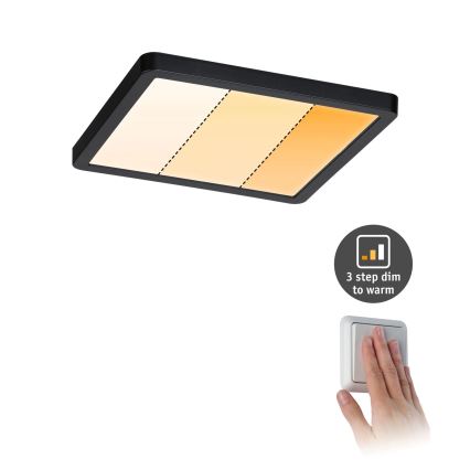 Paulmann 93101 - LED/13W IP44 Luminaria empotrada para baño AREO 230V 2000/3000/4000K 17,5x17,5 cm negra