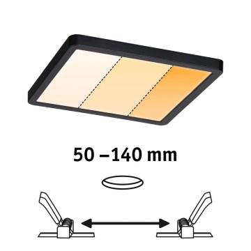 Paulmann 93101 - LED/13W IP44 Luminaria empotrada para baño AREO 230V 2000/3000/4000K 17,5x17,5 cm negra