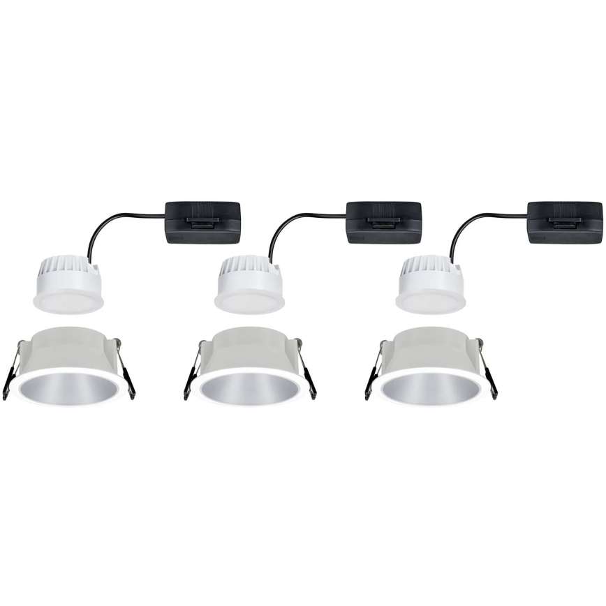 Paulmann 93410 - JUEGO 3xLED/6,5W IP44 Plafón de baño regulable COLE 230V