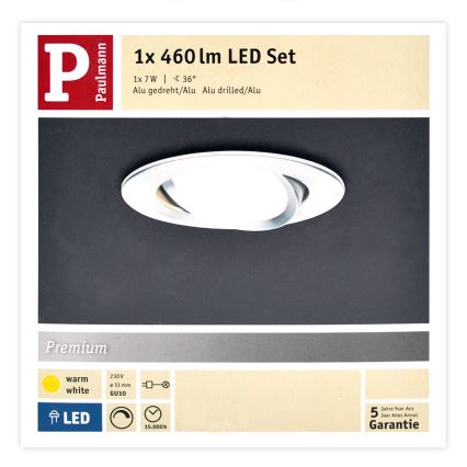 Paulmann 93602 - LED GU10/7W IP23 Plafón de baño regulable NOVA 230V