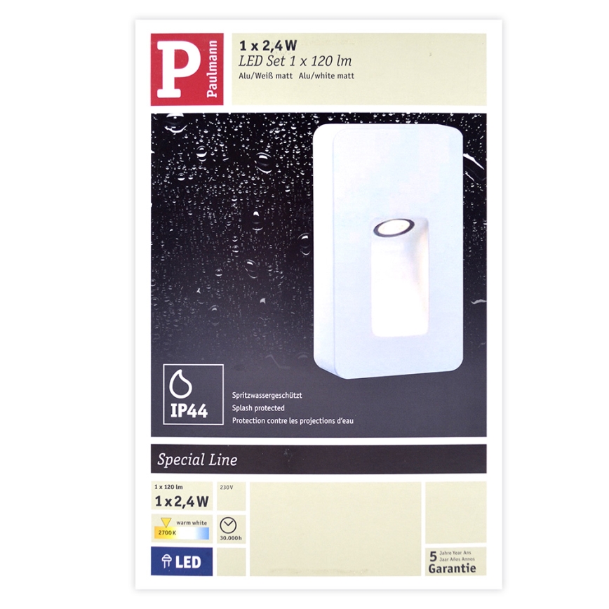 Paulmann 93809 - LED/2,4W IP44 Aplique de exterior SPECIAL LINE 230V
