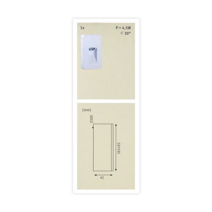Paulmann 93809 - LED/2,4W IP44 Aplique de exterior SPECIAL LINE 230V