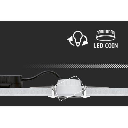 Paulmann 93895 - SET 3xLED/6W IP44 Lámpara empotrable regulable para el baño NOVA 230V