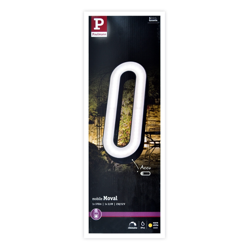 Paulmann 93933 - LED/6W IP44 Lámpara regulable portátil exterior MOVAL 230V
