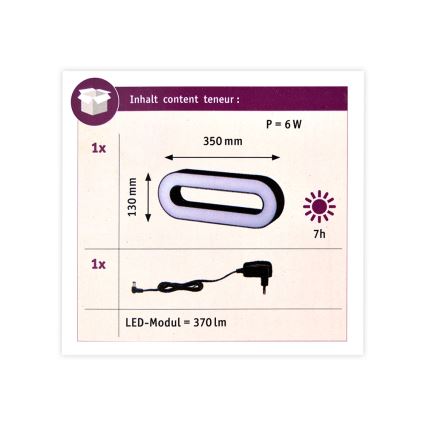 Paulmann 93933 - LED/6W IP44 Lámpara regulable portátil exterior MOVAL 230V